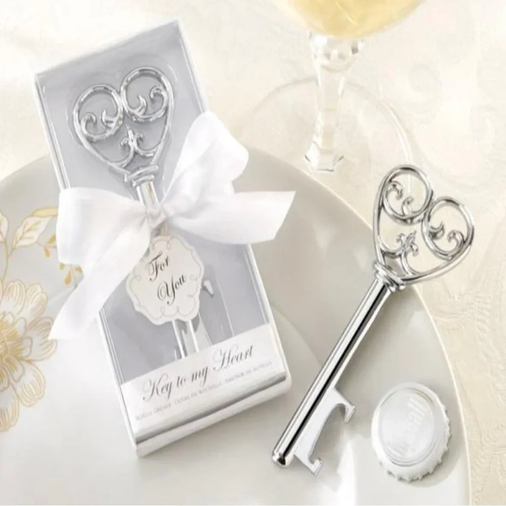 20 Wedding Favors New in Gift Box, Victorian-Style, Chrome Plated Bottle Opener